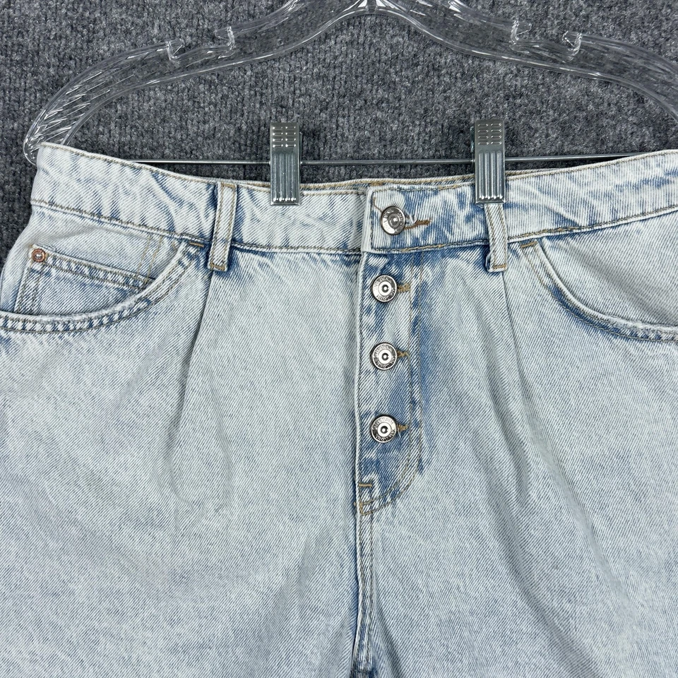 Pantalones Cortos de Denim Zara Para Mujer 6 Tiro Alto Botón Mosca Envejecido Dobladillo Deshilachado Verano Foto 4 de 4