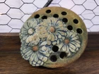 Weller Pottery flower frog Muskota Blue Daisy 12 hole