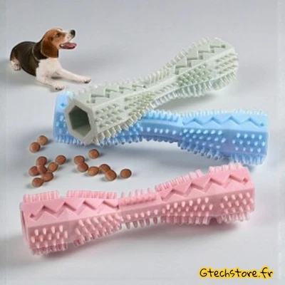 Brosse à Dents Chien Jouet à Mâcher en Caoutchouc Souple Molaire Nettoyage Tartr - Photo 1/4