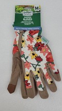 Expert Gardener Garden Gloves MEDIUM M Synthetic Leather Touch Screen Floral