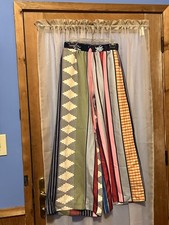 Boho Printed Wide Leg Pants, Large