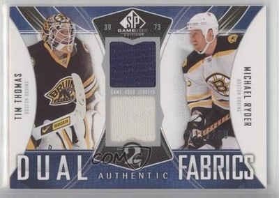 2009 SP Game Used Edition Authentic Fabrics Dual Tim Thomas Michael Ryder 2o7