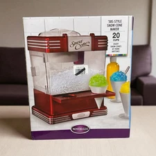 NOSTALGIA Retro 50s Style Snow Cone Maker 20 Cup Stainless Steel Blade NEW