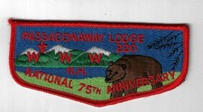 Passaconaway Lodge 220 Order Arrow Flap RED Bdr. Daniel Webster, New Hampshire