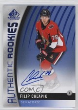 2017-18 SP Game Used Authentic Rookies Blue Auto Filip Chlapik #129 Auto 1c3s
