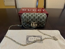New Authentic Gucci GG Marmont Tweed Logo Sho...