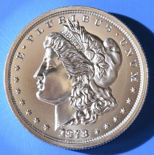 1878 MORGAN DOLLAR TRIBUTE 2 TROY OUNCE .999 FINE SILVER INTAGLIO MINT 39MM