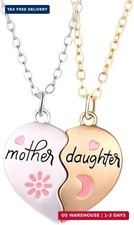 Mother and Daughter Necklaces for 2 Gold Silver Moon Star Matching Heart Necklac