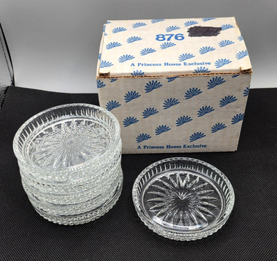 Princess House Highlights Glass Coaster Set of 6