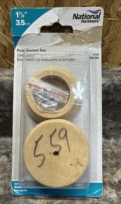 National Hardware N269-068 Closet Rod Pole Socket Set, 1-3/8  Unfinished Wood