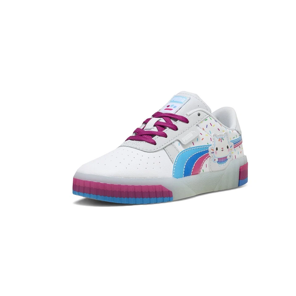 PUMA Cali Gabby's Casa de Muñecas Pastel Gato Gráfico Con Cordones Niñas Pequeñas Blanco Sneak Foto 2 de 4