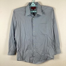 Bergamo New York Mens Button Up Shirt Sz L Large Long Sleeve Soft Solid Good