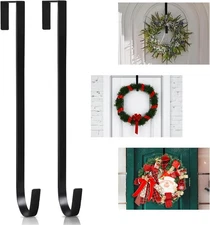 2 Pack 14” Wreath Hangers for Front Door, Wreath Door Hanger 40Lb Load-Bearing,