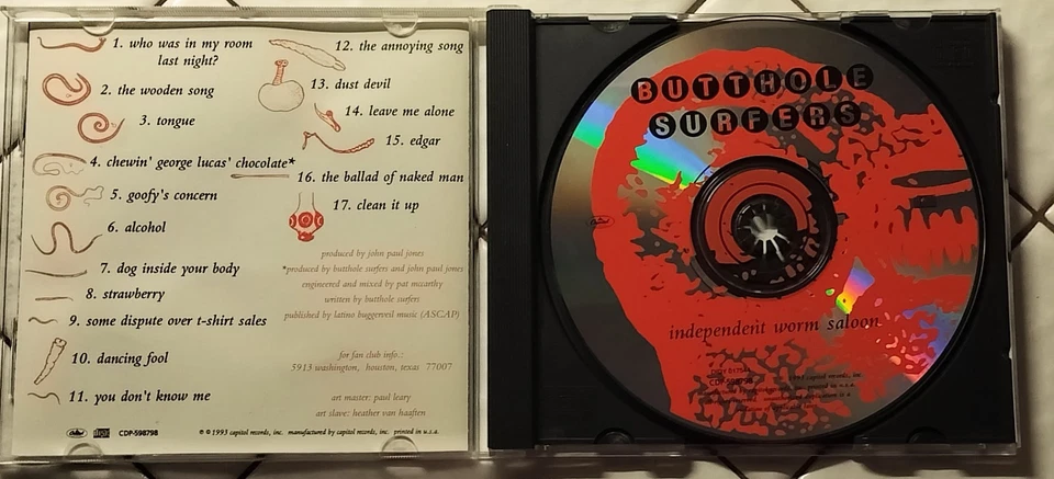 Butthole Surfers Independent Worm Saloon CD Capitol Records CDP-598798 - Image 3 of 4