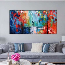 Abstract Hand Painted Oil Painting On Canvas landscape Home Decoration Red