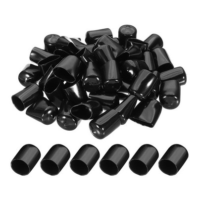 19mm/0.75'' Rubber End Caps, 44 Pcs Screw Ends Bolt Tube Thread Protector