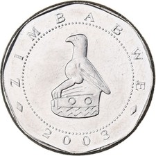 [#225289] Zimbabwe, 25 Dollars, 2003, Harare, Nickel plated steel, MS, KM:15