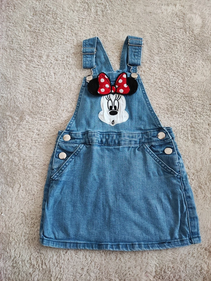 Kinder Kleid Mädchen Latzkleid Jeanskleid Disney Minnie Mouse 104 TOP Zustand  - Bild 3 von 4