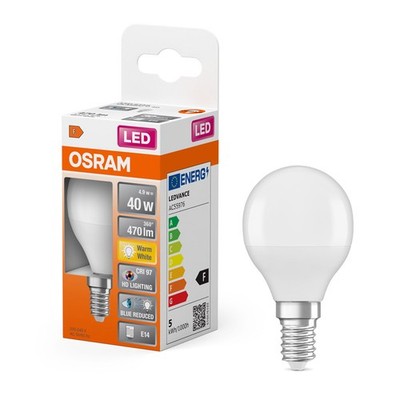 Osram LED Tropfen 4,9W = 40Watt E14 matt 470lm Kugel Lampe 827 warmweiß 2700K