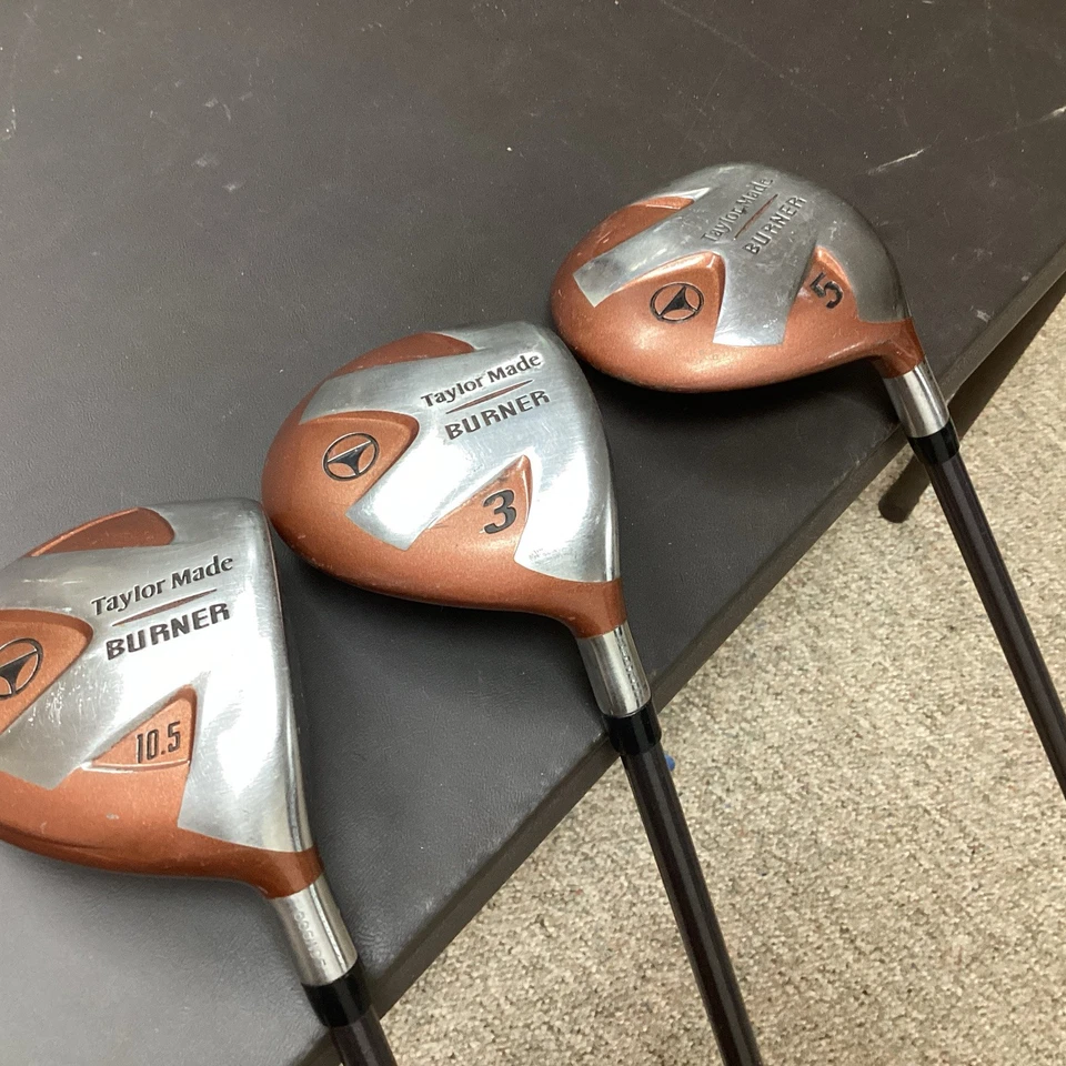 TaylorMade Burner Driver 10.5* + 3 Wood + 5 Wood Set Bubble 2 R-80 Shafts - Image 2 of 4