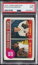 2018 TOPPS HERITAGE #189 KYLE MARTIN/RAFAEL DEVERS ROOKIE RC PSA 9