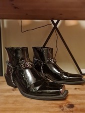 ASOS Design Black Cuban Heeled Boots Size 9