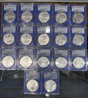 Lot Of - 17 - 2021 PCGS MS70 Silver Eagle- Type 2 FirstStrike