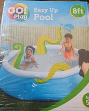 NEW Go Play 8 FT Paddling Pool, Summer, Easy Set Up 244cm x 66cm, Splash Bargain