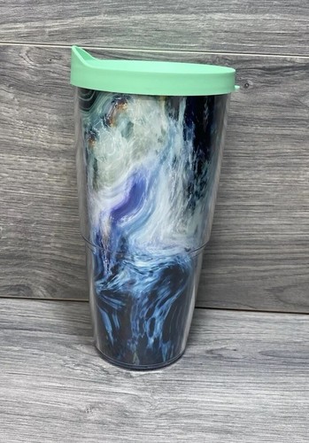 Tervis Double Walled Plastic Tumbler Teal Splash hot and cold 24 oz Cup - Picture 5 of 13