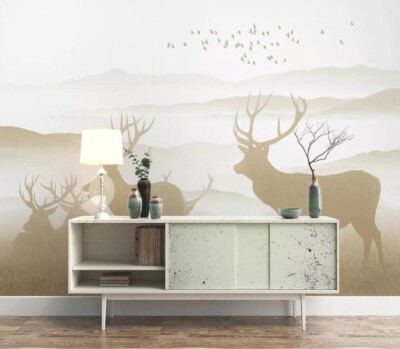 3D Elk Mountains G8711 Wallpaper Wall Murals Removable Self-adhesive Honey
