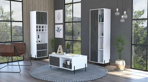 Estilo moderno Vida Dallas Piernas de Metal Unidad de Almacenamiento Alto Librería Exhibición Gabinete - Imagen 3 de 5