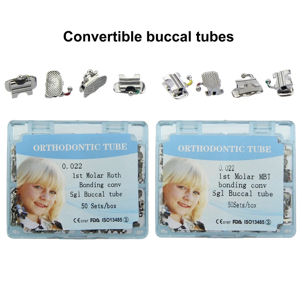 Tubo bucal ortodoncia dental tubos de ortodoncia 1er 2do molar MBT Roth 022 Foto 4 de 4