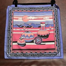 Purple Pink Vintage Aztec Style Bandana Hankerchief Made In Usa Arizona RN20767