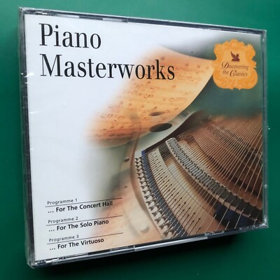 PIANO MASTERWORKS Classical 3x CD Concert Hall Solo Virtuoso Brahms Liszt SEALED