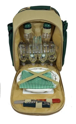 GOLF GIFTS & GALLERY PICNIC BASKET BACKPACK ~Everything Needed for a Perfect Picnic in this Back Pack