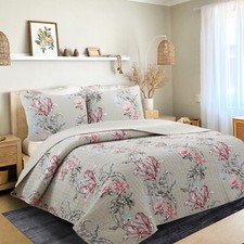 Modern Blooming 100 Cotton Quilt Set, Bedspread, Coverlet