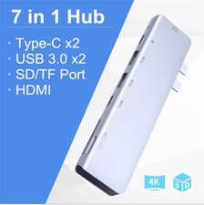 Type C USB 3.1 to USB-C 4K HDMI USB 3.0 Adapter Cable 7 in 1 Hub For Macbook Pro