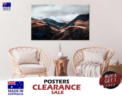 Cloudy Sky Mountain Range Scenery  70x50cm Poster Prints