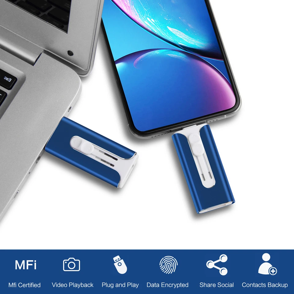 1TB 2TB 4 in 1 Flash Drive USB 3.0 Speicherstick Memory Stick für iPhone Android - Bild 3 von 4