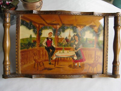 Serviertablett aus bemaltem Holz - Stadt LAUTENBACH - ELSASS