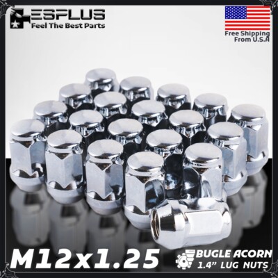 [20] Chrome 12x1.25 Acorn Wheel Lug Nut For Nissan Infiniti Conical Seat Wheels