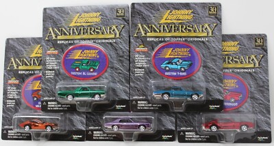 Johnny Lightning 30th ANNIVERSARY CANDY METALIC CUSTOM KOMPLETT SATZ  5/5 MIT TO