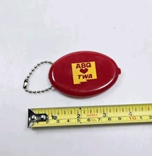 Quikoin Coin Holder Change Purse TWA Loves ABQ Smile Soft Sided Keychain Ad