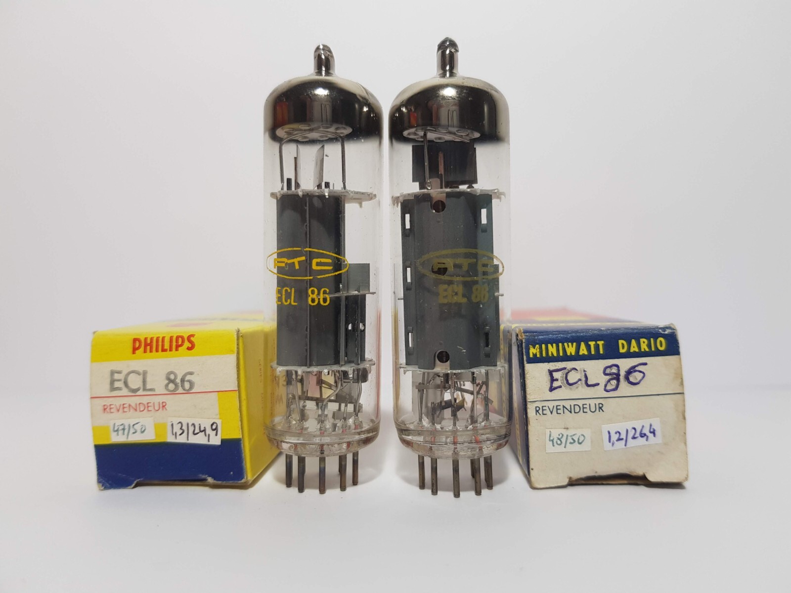 Paire de tubes ECL86 6GW8 RTC NOS NIB pour amplificateur audio hifi