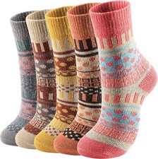 5 Pairs Socks for Women Winter Socks for Women Cold Weather Thick Cozy Knit Warm