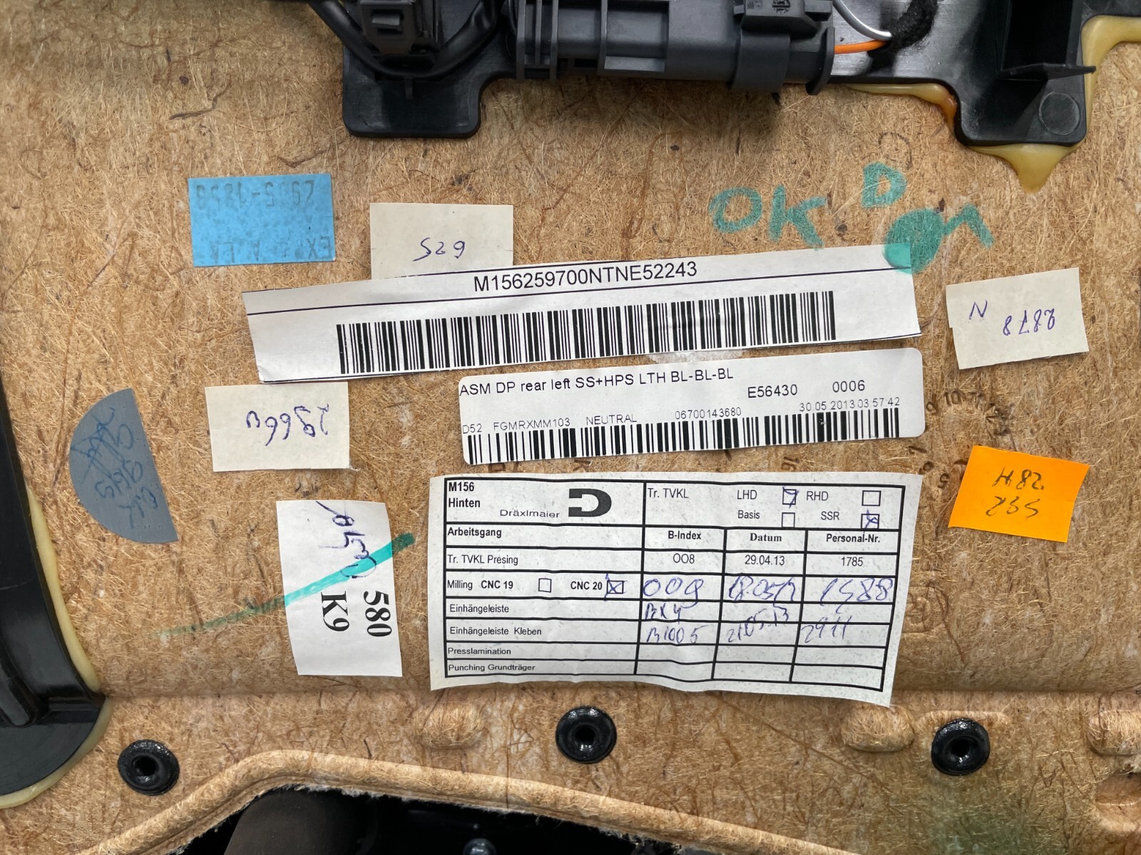 14-17 Maserati Quattroporte GTS Rear Left Interior Door Cover Panel 1574 OEM