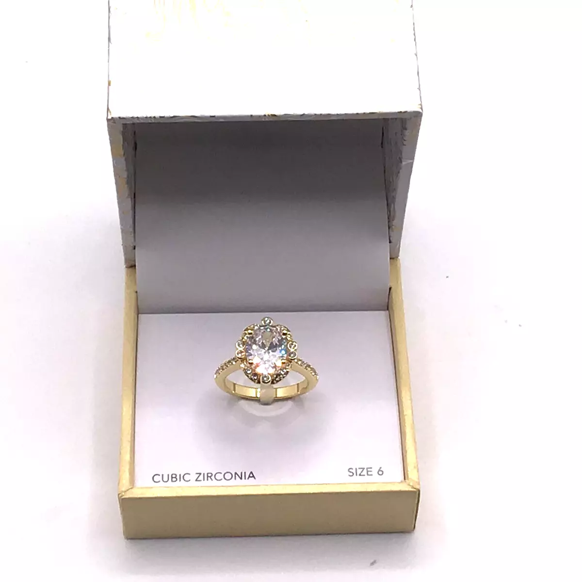 Charter Club Gold Tone Cubic Zirconia Size 6 Ring