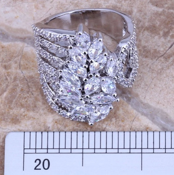 Anello Donna 925 Argento Sterling Con Topazio Bianco Pinktopas Morganite Topazio - Immagine 4 di 4