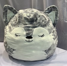 SQUISHMALLOW 18" Heidi the Husky Extra Large Plush Grey Tie Dye Gray Dog Wolf