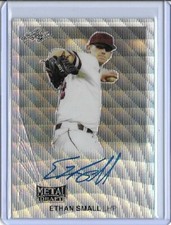 2019 Leaf Metal ETHAN SMALL Throwback Silver Wave Prismatic Auto RC /30 Brewers
